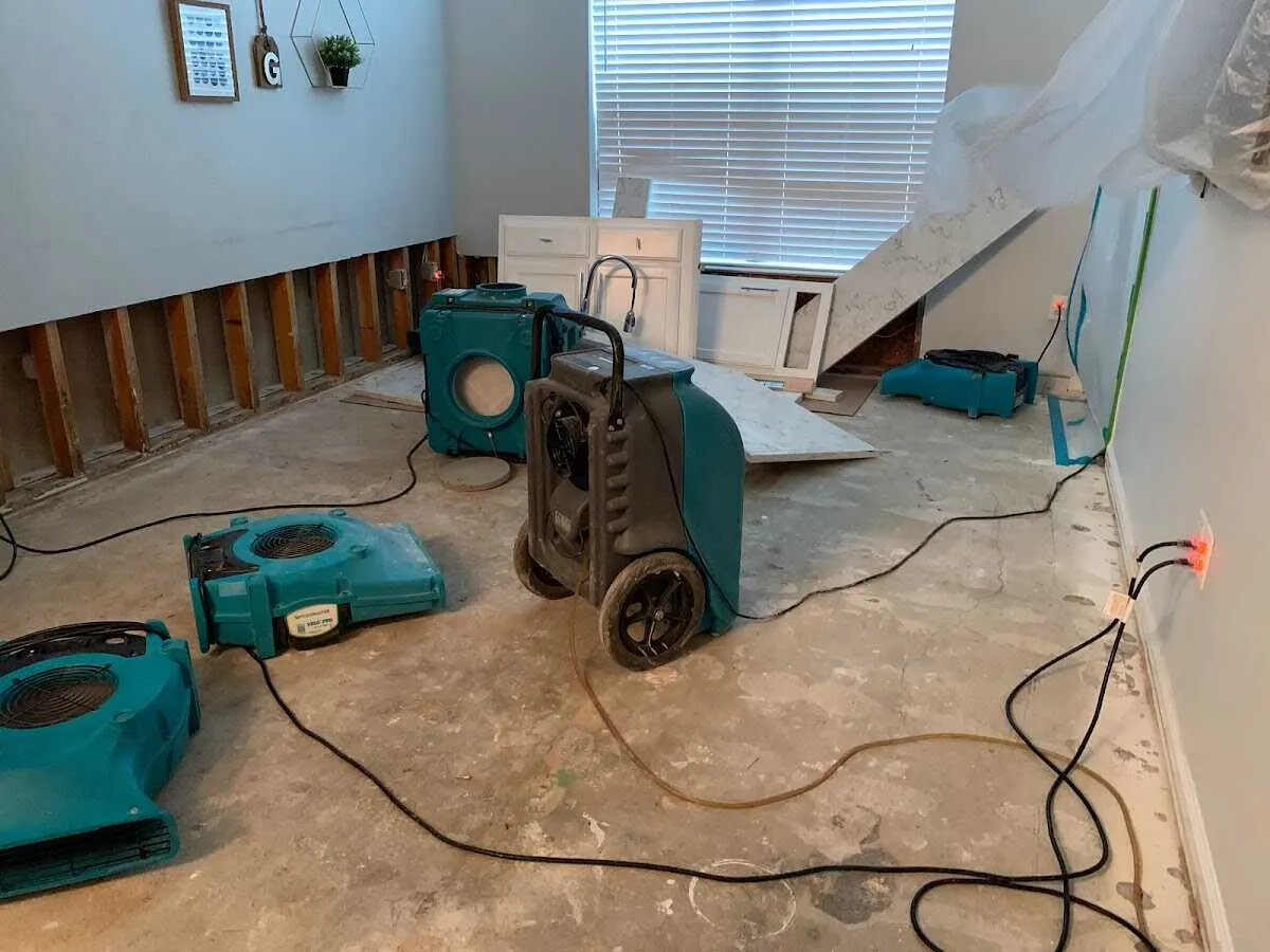 Dehumidifier in flood-cut room for Water Extraction & Removal in North Aurora